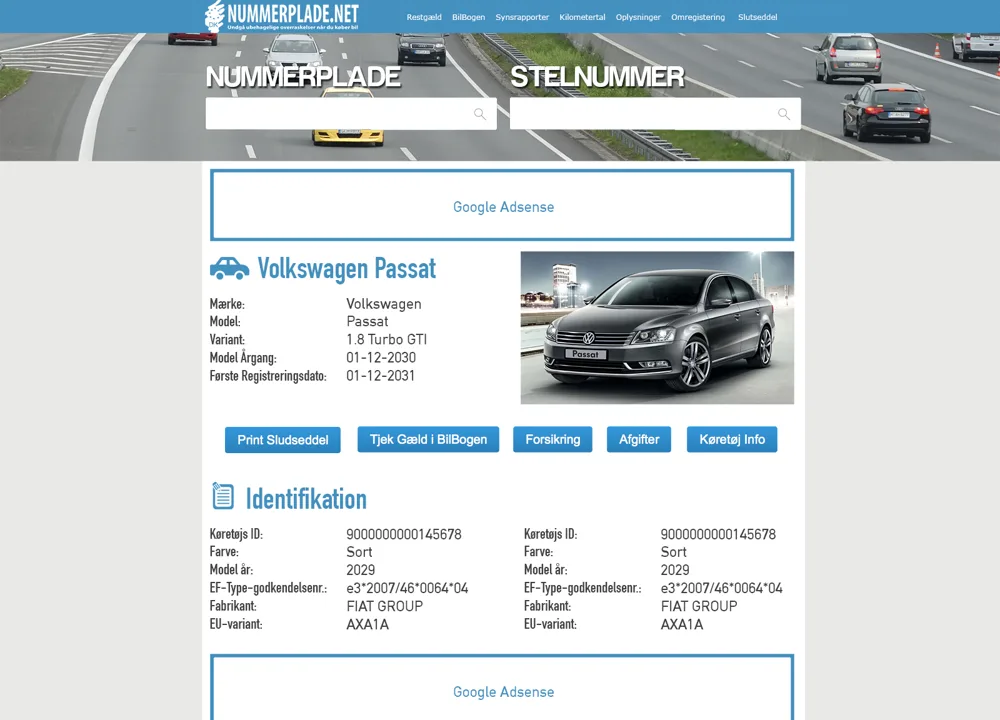 Nummerplade.net version 5 (2015): søgning på nummerplade og stelnummer