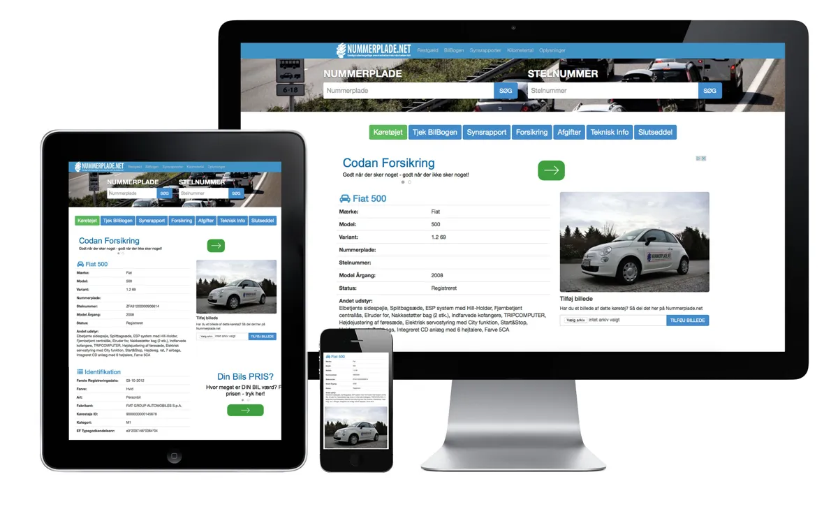 Nummerplade.net 2015 på iMac, iPad og iPhone