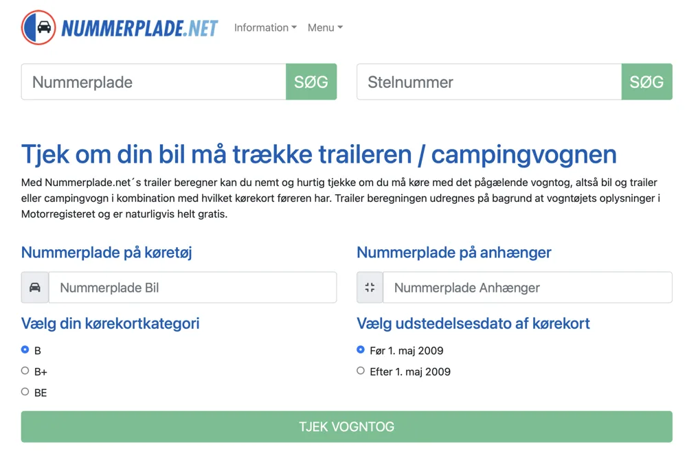 Trailer-beregneren: tjek om din bil må trække traileren eller campingvognen